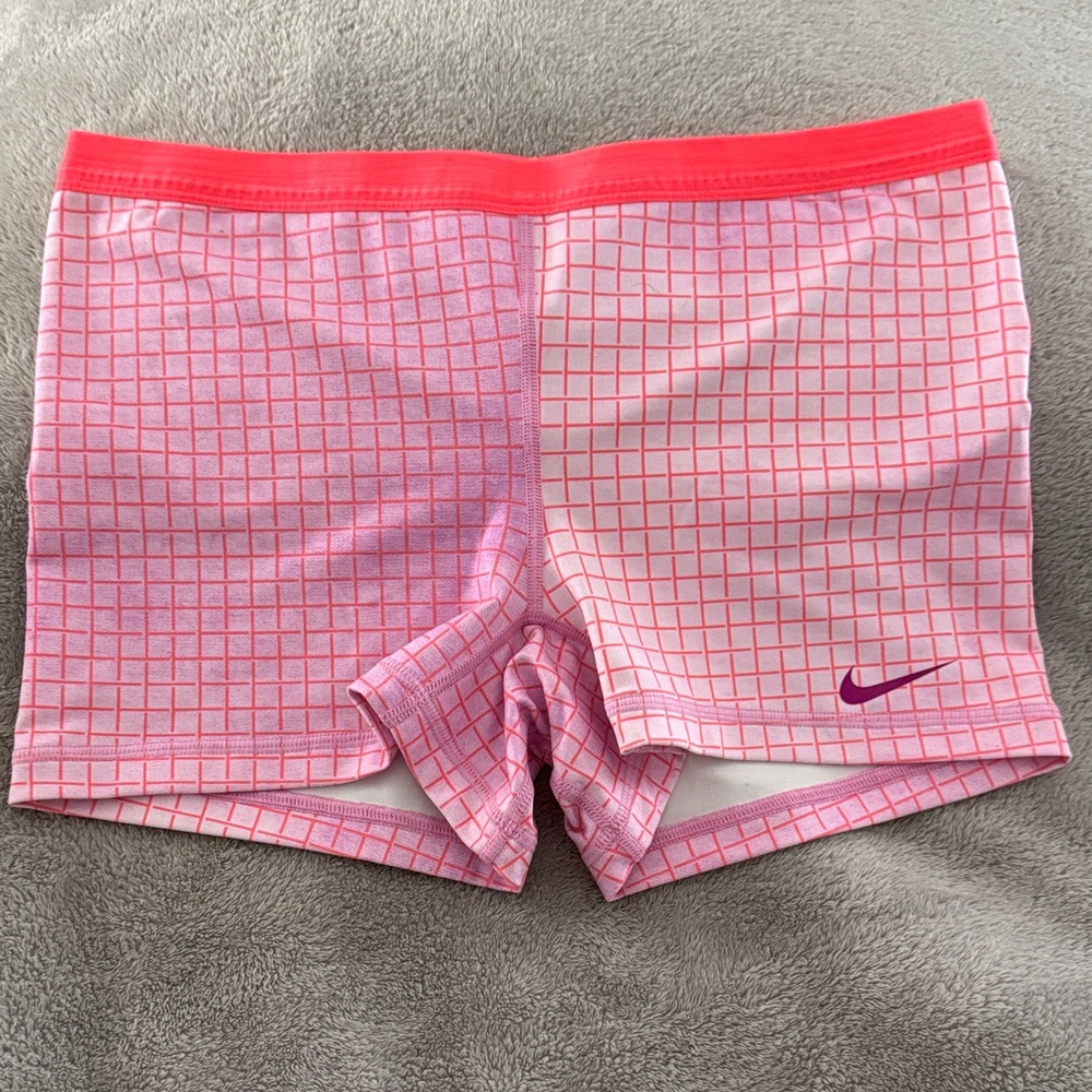 Nike Pink Checkered Athletic Shorts